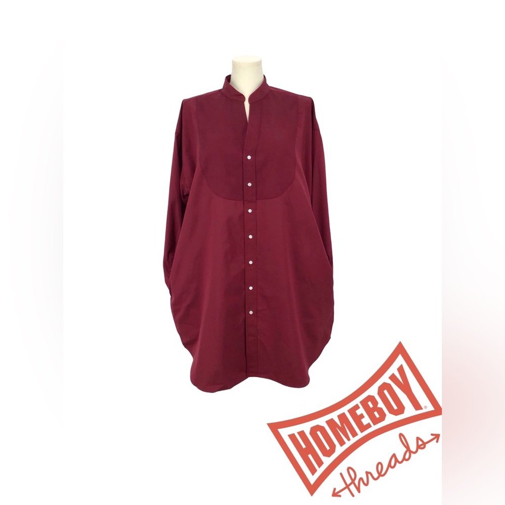 NWT Frank & Eileen Red Button Down Shirt with Stand-Up Collar size XL
